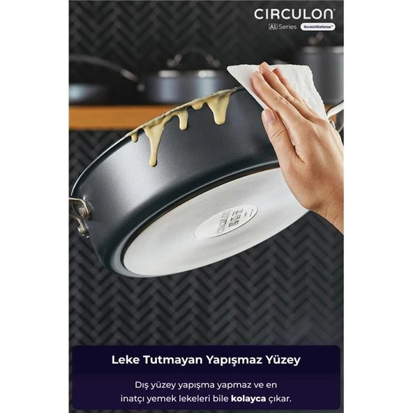 Circulon 24 CM Cam Kapaklı Sığ Tencere - Resim 2