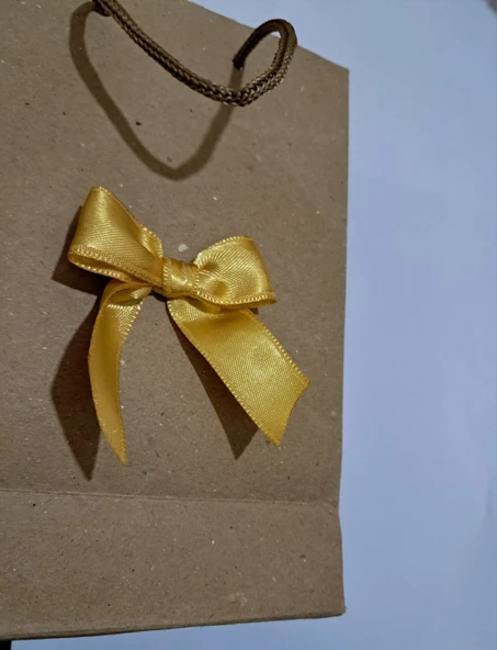 Pratikbox Fiyonk / Saten 2cm'lik / Hediyelik / Süsleme / Altın Renk / 50 Adet - Resim 6