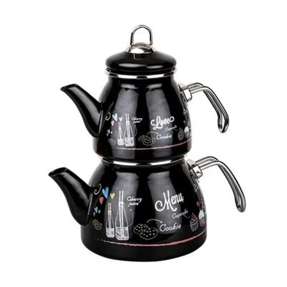 Tantitoni Love Menu Emaye Çaydanlık Takımı 980ml/2200ml ürün görseli