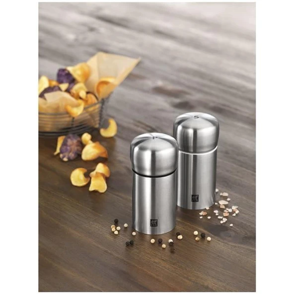 Zwiling Spices Tuz ve Karabiber Değirmen Seti Metalik Gri 11Cm - Resim 2