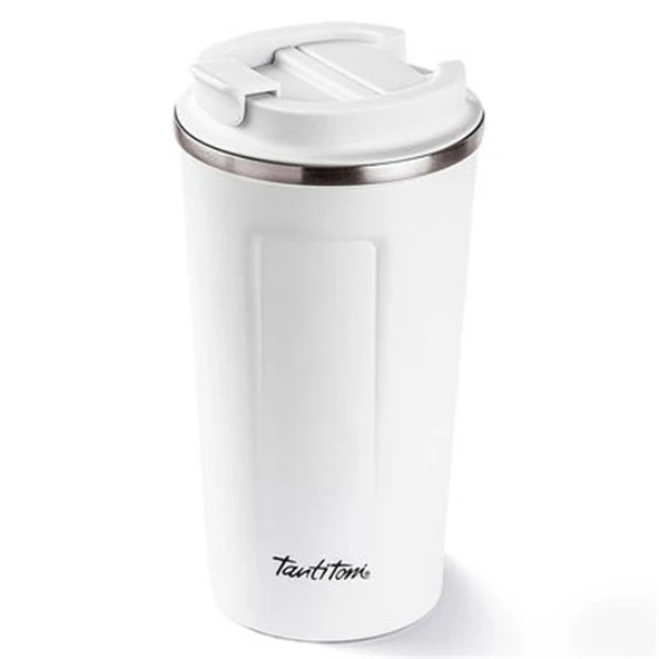 Tantitoni 001-01-Beyaz Coffee Yazılı Paslanmaz Çelik Termos Bardak 500ml ürün görseli