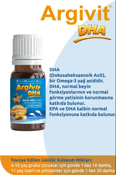 Argivit Dha Balık Yağı 10 Ml ürün görseli