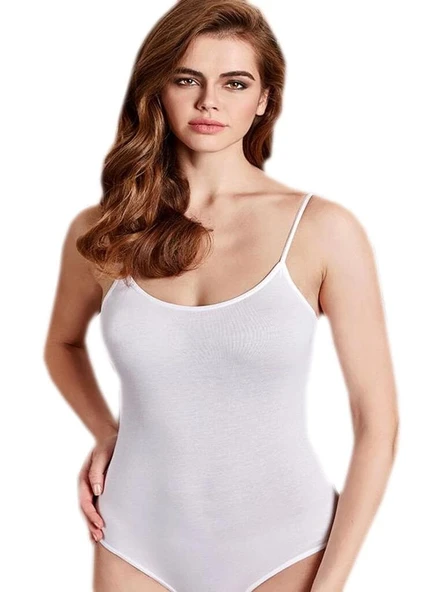 Berrak 2081 Kadın İp Askılı Kancalı Body Açık Renk ürün görseli 1