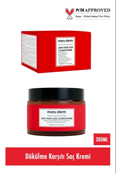 Maruderm Saç Dökülme Karşıtı Saç Kremi Tüm Saç Tipleri Vegan 300 ml - Resim 4
