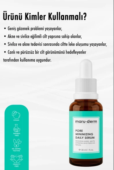 Maruderm Gözenek Sıkılaştırıcı Bha ve Peptid Cilt Bakım Serumu 30 Ml ürün görseli