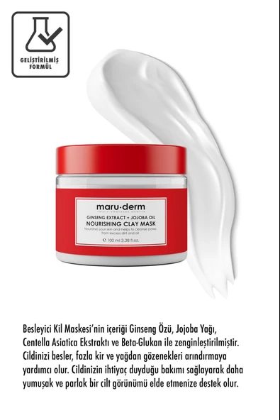 Maruderm Ginseng Özü Jojoba Yağı Besleyici Kil Maskesi 100 ml - Resim 4