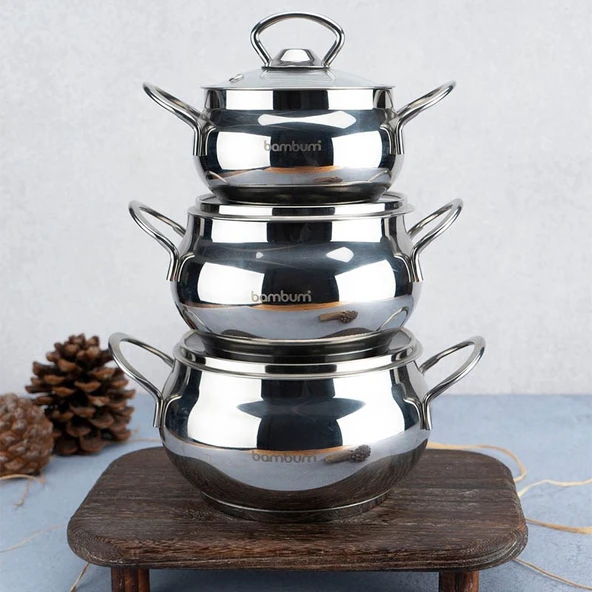 Bambum Rose Küre 6 Parça Derin Tencere Takımı ürün görseli