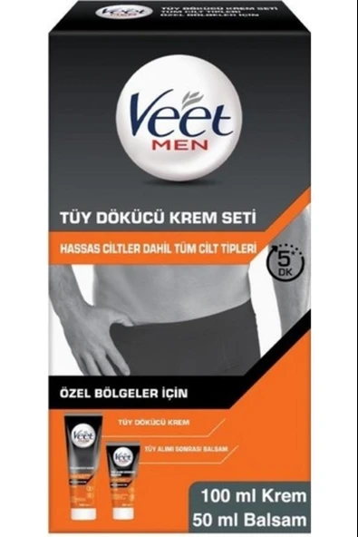 Veet Men Erkek Özel Bölgeler İçin Tüy Dökücü Krem Seti 100+50 ml ürün görseli