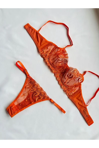 JUPİEL MİA VERİTA İç Giyim Turuncu Kadın Bralet Takım - Resim 2