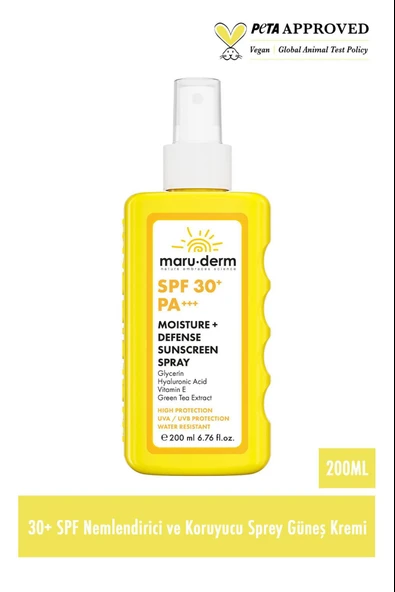 Maruderm Vücut Güneş Spreyi | SPF 30+ Nemlendirici ve Koruyucu Sprey Güneş Kremi 200 ML - Resim 2