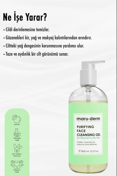 Maruderm Karma ve Yağlı Ciltlere Özel Salisilik Asit Yüz Temizleme Jeli 400 ml - Resim 2