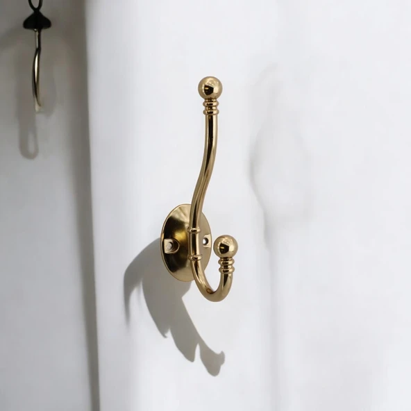 Metal Askı Bronz Vestiyer Portmanto Dolap Askılık Askılığı Duvar Banyo Mutfak Elbise Kıyafet Askısı - Resim 2