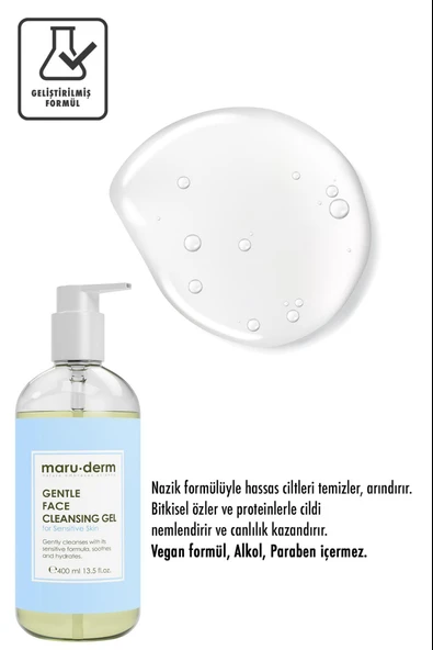 Maruderm Hassas ve Atopik Ciltler Için Yüz Temizleme Jeli 400 ml - Resim 2