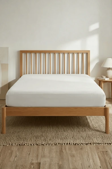 %100 Pamuklu Penye Lastikli Çarşaf | Tek/Çift Kişilik | Fitted Jersey | 30 cm Köşe Yüksekliği ürün görseli