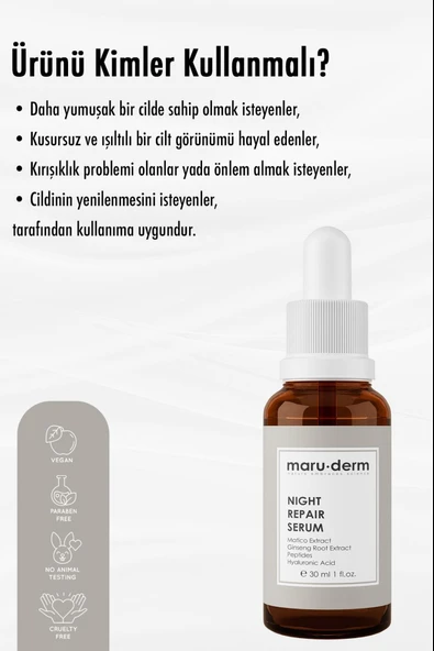 Maruderm Night Repair Gece Onarıcı Cilt Bakım Serumu 30 Ml - Resim 2