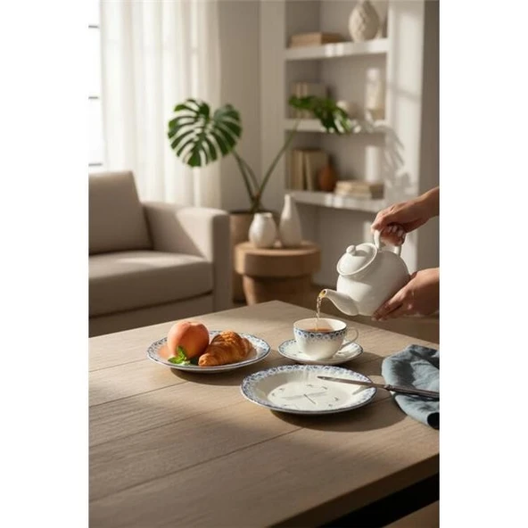 Akayev Porselen Libella 6'lı Pasta Takımı - Resim 4