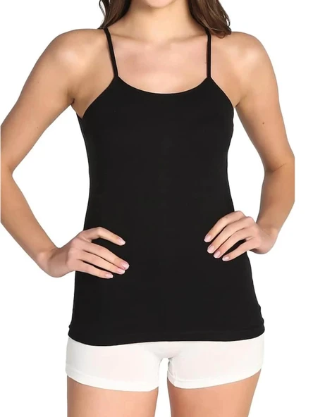 Tutku 135R Kadın Ribana İp Askılı Renkli Atlet ürün görseli 1