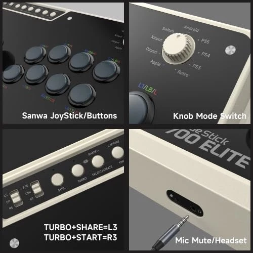 Mayflash Arcade Fight Stick F700 Elite Kablolu ve Kablosuz Bluetooth - Uyumlu Cihazlar Açıklamada - Resim 6