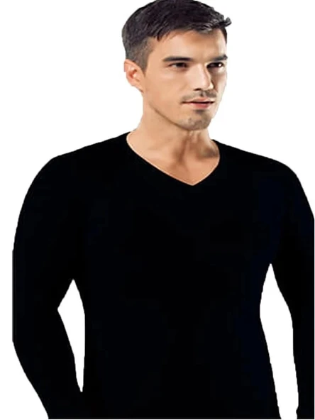 Namaldı 174 Erkek V-Yaka  Termal Uzun Kol Atlet - Resim 2