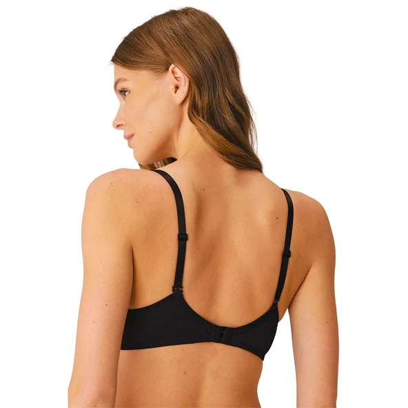 Anıl 3150 Kadın Balenli Destekli Dolgulu Askıları Çıkabilen Günlük Klasik T-Shirt Sütyeni - Resim 4