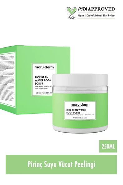 Maruderm Pirinç Suyu Vücut Peelingi AHA + Hyaluronik Asit 250 ml - Resim 4