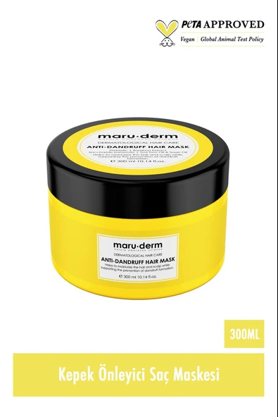 Maruderm Kepeğe Karşı Etkili Normal Yağlı Saçlar Vegan Saç Maskesi 300 ml - Resim 2