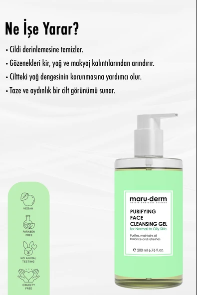 Maruderm Karma ve Yağlı Ciltlere Özel Salisilik Asit Yüz Temizleme Jeli 200 ml - Resim 3