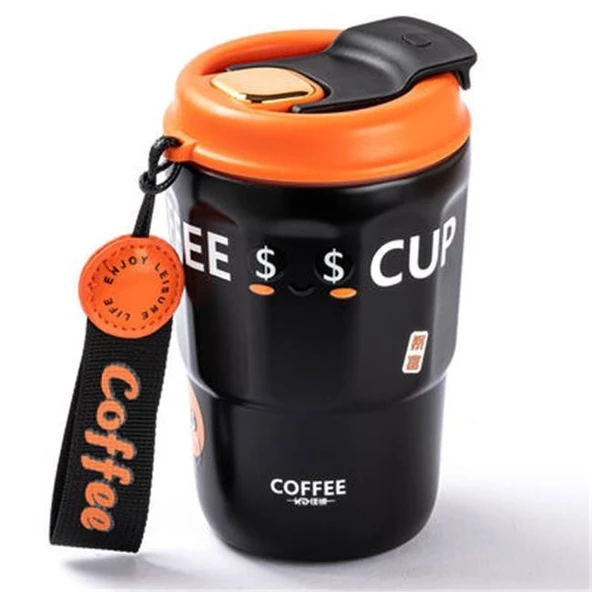 Tantitoni Okadı Pratik SiyahPaslanmaz Çelik Termos Bardak 380ml ürün görseli