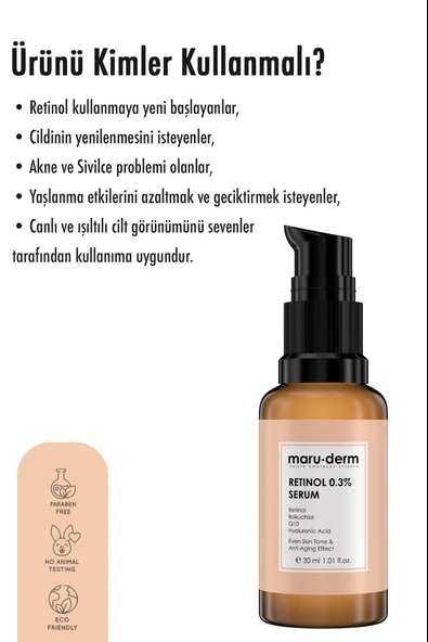 Maruderm Retinol %0.3 Cilt Yenileyici Bakım Serumu 30 ML - Resim 4