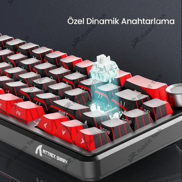 Black Gradiant RGB Kablosuz Hotswap Mekanik Gaming Klavye Oyuncu Klavye - Resim 5