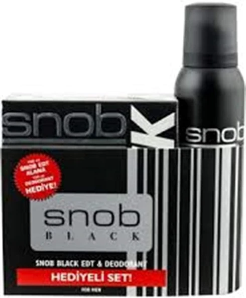Snob Black Erkek Parfüm Seti 100ml edt + 150ml Snop Deodorant ürün görseli