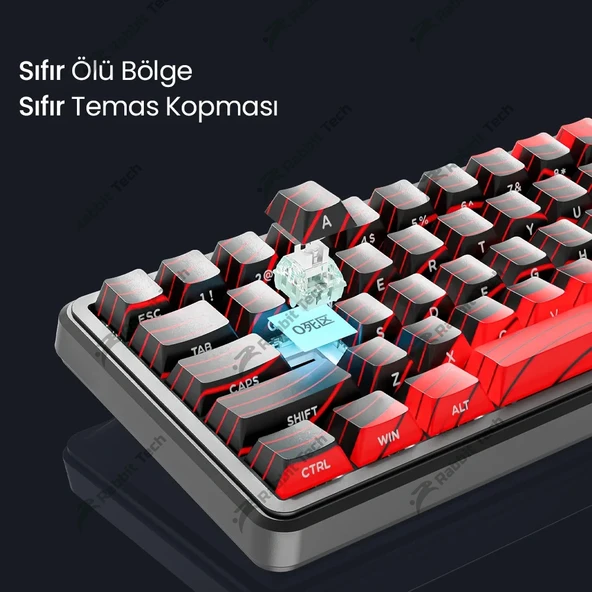 Black Gradiant RGB Kablosuz Hotswap Mekanik Gaming Klavye Oyuncu Klavye - Resim 8