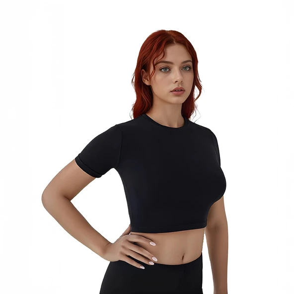 Confeo 801-021 Kadın Yarım Kol Modal Krop Atlet - Resim 2