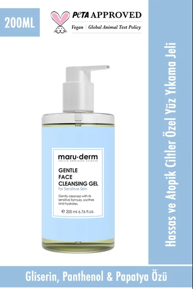 Maruderm Hassas ve Atopik Ciltler için Yüz Temizleme Jeli 200 ml ürün görseli