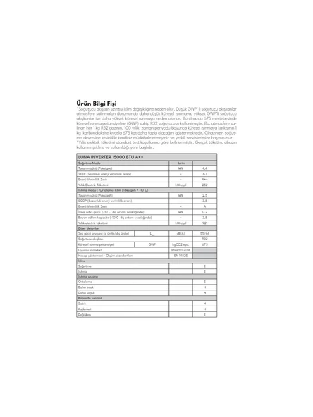 Regal Luna Inverter A++ 15000 BTU Duvar Tipi Klima - Resim 5