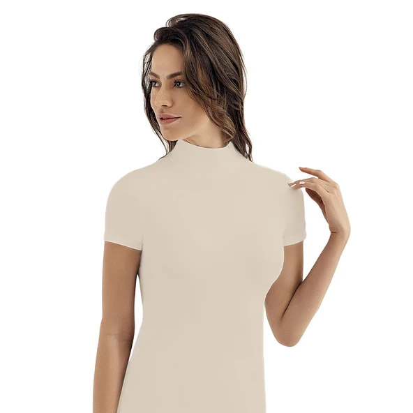 Şahinler MB1035 Bayan Likralı Kısa Kol Balıkçı Yak - Resim 3