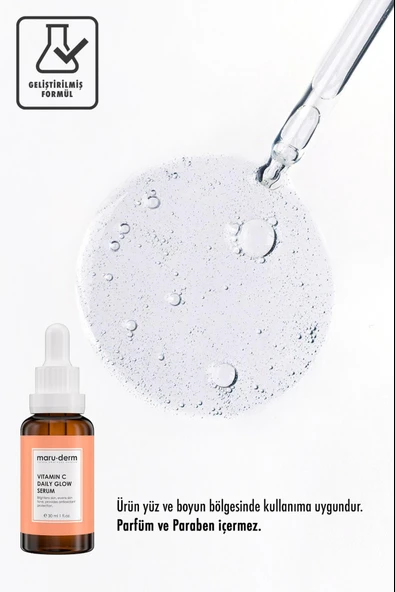 Maruderm C Vitamini ve Peptid Aydınlatıcı Cilt Bakım Serumu 30 ml - Resim 3