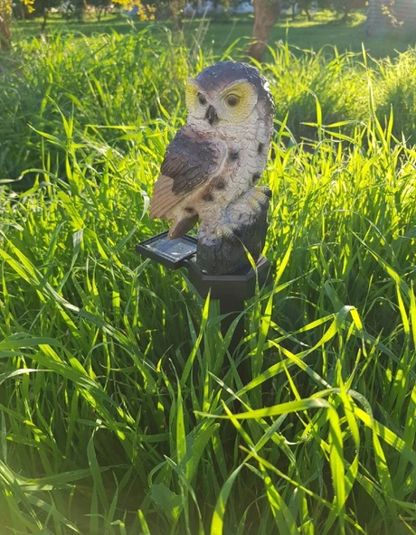 Baykuş Solar Güneş Enerjili Led Işık Bahçe Teras Balkon Ağaç Lambası Aydınlatması Su Geçirmez Kahve - Resim 2