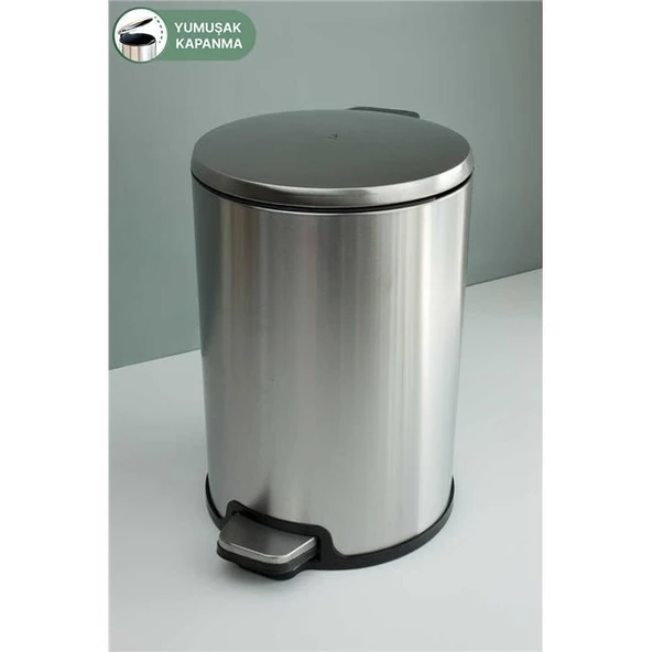Primanova Cigo Mat Krom Pedallı Banyo Mutfak Ofis Çöp Kovası 12 Lt - Resim 3