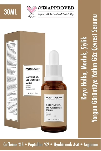 Maruderm Caffeine %5 + Peptides + Hyalüronik Asit Göz Çevresi Serumu 30 ml - Resim 4