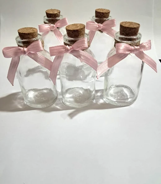 Pratikbox Mini Fiyonk / Saten 0,6cm'lik /6mm / Hediyelik / Süsleme / Pembe Renk / 100 Adet / - Resim 5