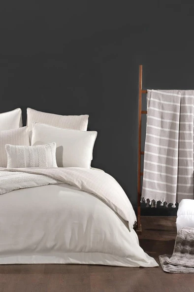 Lipa Lüks Comforter 13 Parça Çeyiz Seti Ekru ürün görseli 1