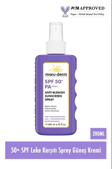 Maruderm SPF 50+ Leke Karşıtı Vücut Güneş Kremi Spreyi 200 ml - Resim 2