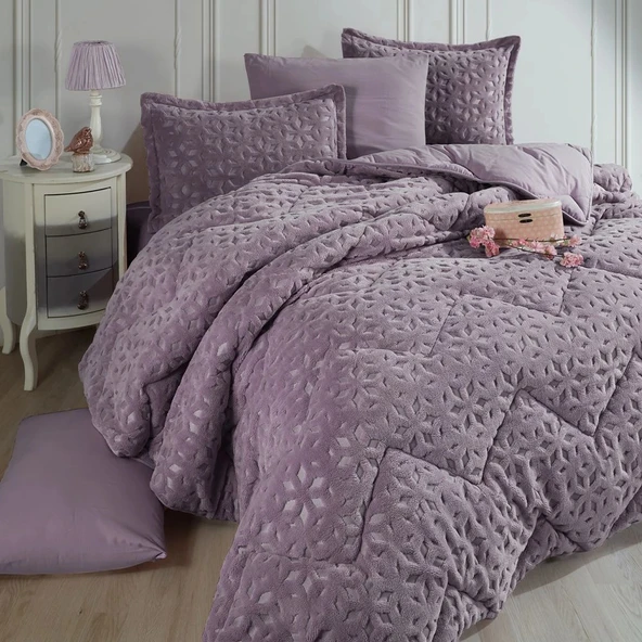 Clasy Wellsoft Jakarlı Tek Kişilik Uyku Seti Babil V5 Lila ürün görseli 1