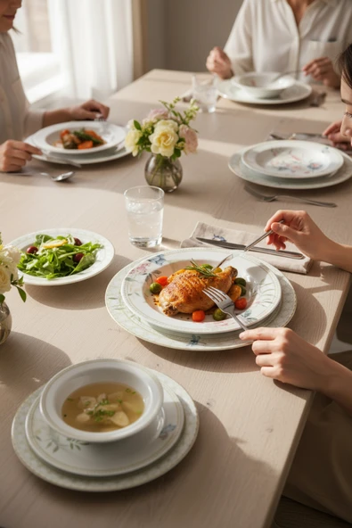 Akayev Porselen Fiorina 24 Parça Yemek Takımı - Resim 4