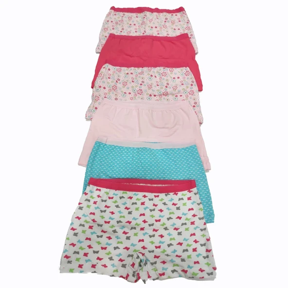 Öztaş 4726 Kız Çocuk Baskılı Şort Külot 6'lı Paket ürün görseli