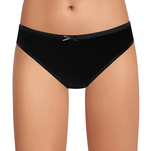 İlke 291 Kadın Fiyonklu Siyah Bikini Külot   XL / 44 ürün görseli 1