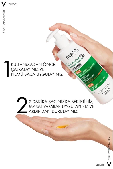 Vichy Dercos 2’si 1 Arada Kepek Karşıtı & Nemlendirici Şampuan 390ml - Resim 7