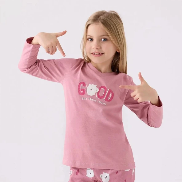 Arnetta AR3088G Kız Çocuk Garson Kışlık Pijama Takım - Resim 2