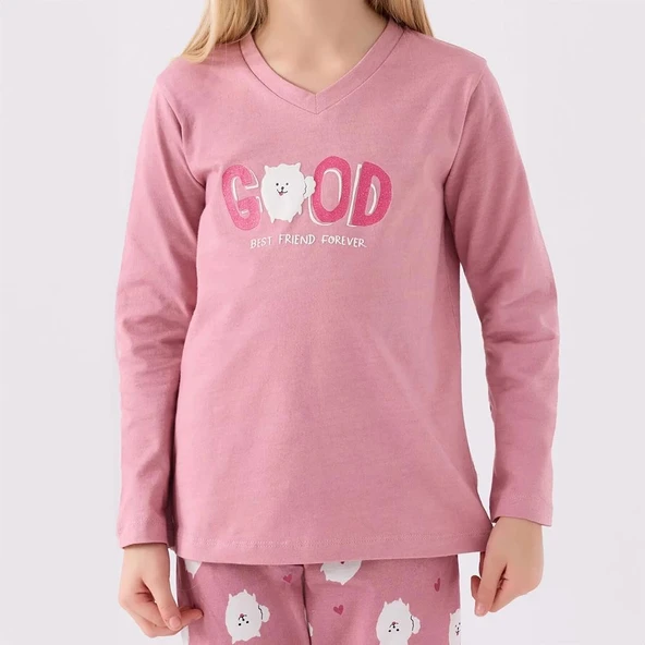 Arnetta AR3088G Kız Çocuk Garson Kışlık Pijama Takım - Resim 4